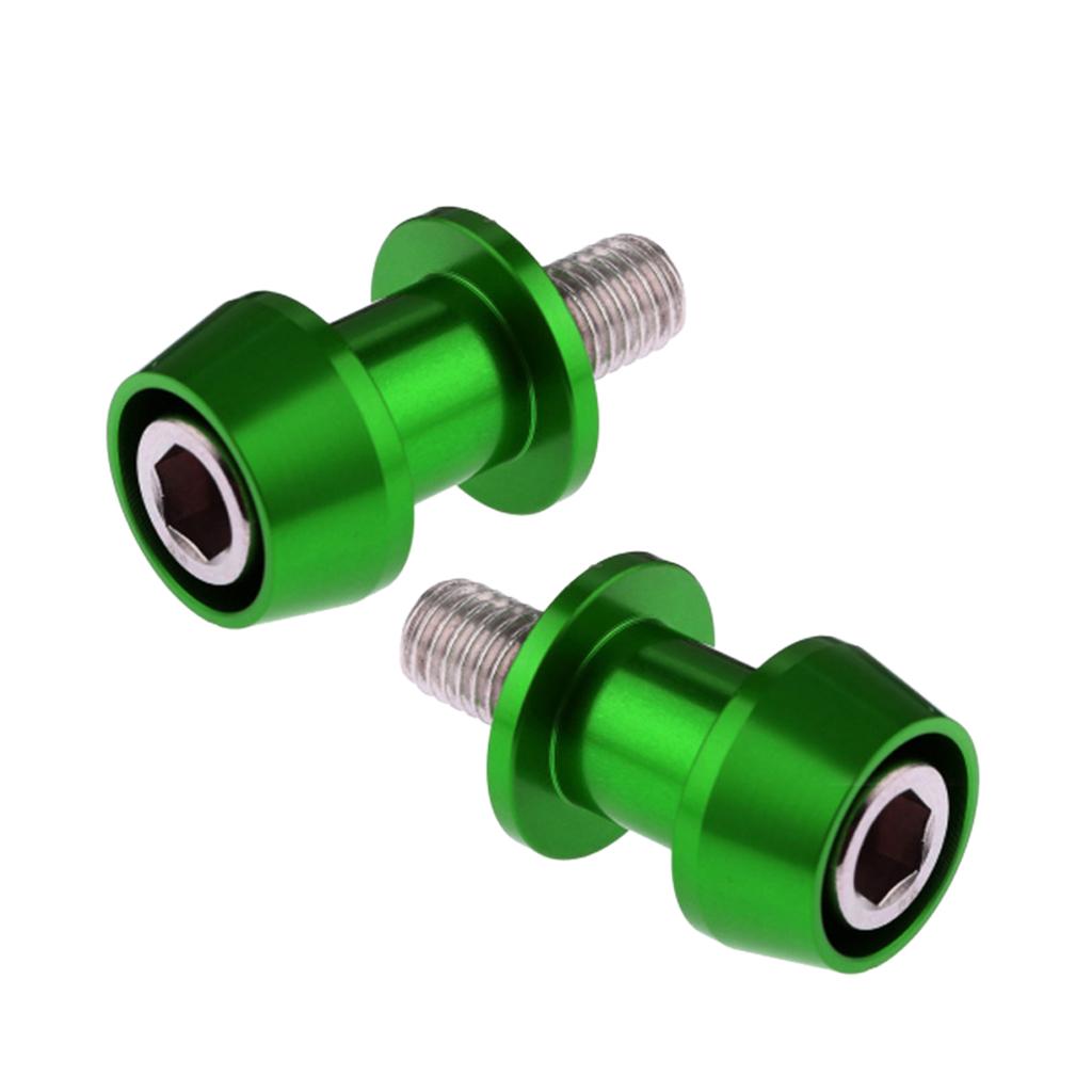 2pcs Motorbike CNC swing upper arm Swing Arm Spools Sliders Stand Bobbins 8mm Green,